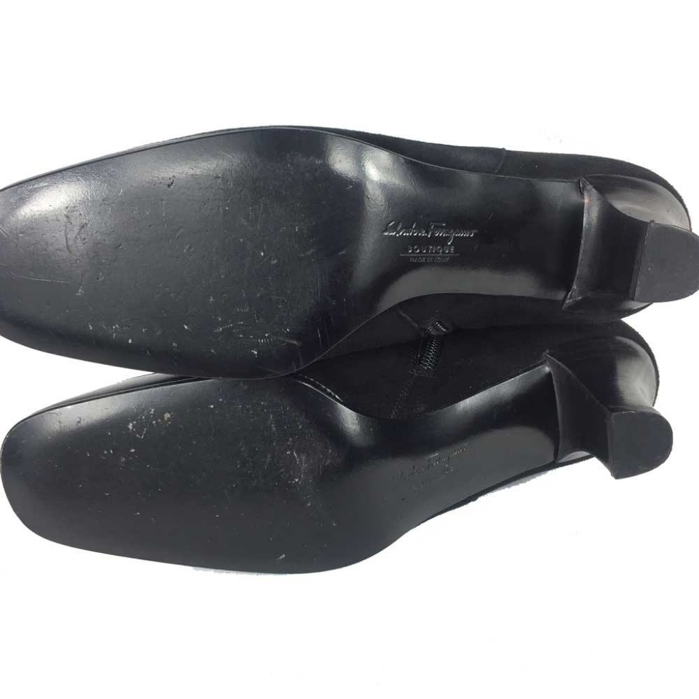 Salvatore Ferragamo Black Nubuck Ankle Boots 5.5 - Picture 8 of 8